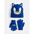 thumbnail image 1 of Sonic the Hedgehog Boys Ribbed Knit Beanie and Gloves Set, 2 Piece, One Size, 1 of 4