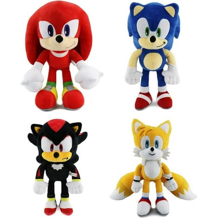 Sonic Plush Toys Plushies Plush Toy Super The Hedgehog Plush Soft Toys Shadow Amy Rose Knuckles Tails Plush Toys Soft 11.8inches(4 pcs)B1