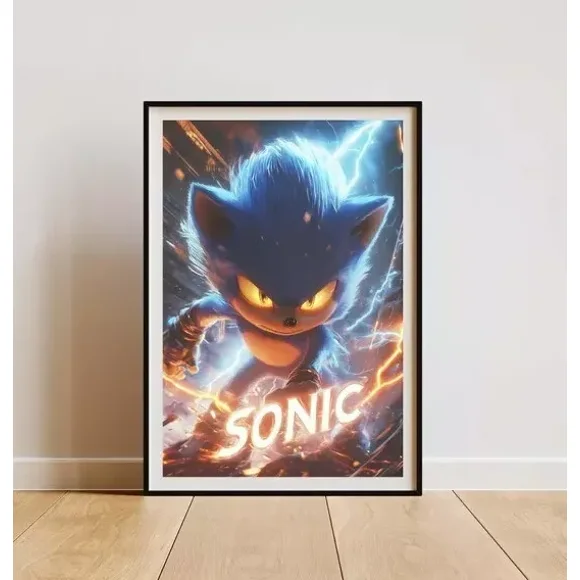 Sonic - Poster On The Famous Video Game Hero - Sonic - Ramen - Knuckles 1 NO FRAMED POSTER Home Decor, Vintage Art Print, Haging Poster, Cute Birthday Gift, Wall Art