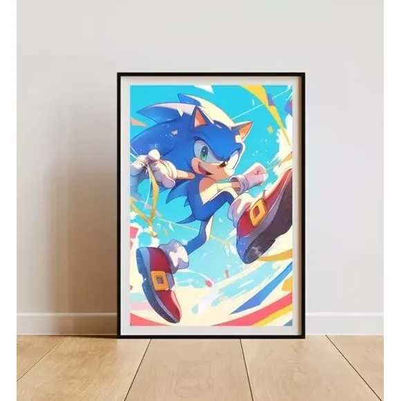 Sonic - Poster On The Famous Video Game Hero - Sonic - Ramen - Knuckles 3 NO FRAMED POSTER Home Decor, Vintage Art Print, Haging Poster, Cute Birthday Gift, Wall Art