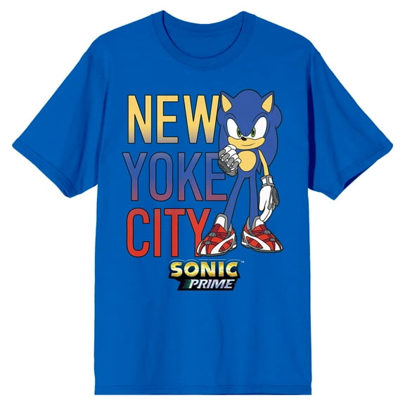 Sonic Prime New Yoke City Crew Neck Short Sleeve Royal Blue Men's T-shirt-Small