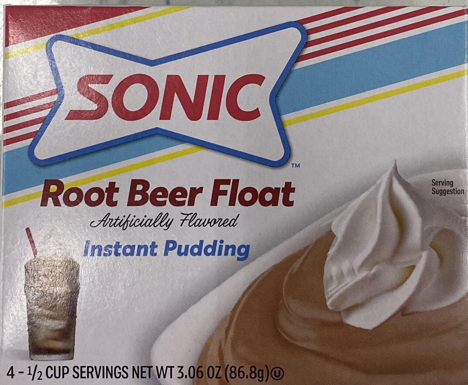 Sonic ROOT BEER FLOAT Dessert Instant Pudding Mix 3.06 oz Box