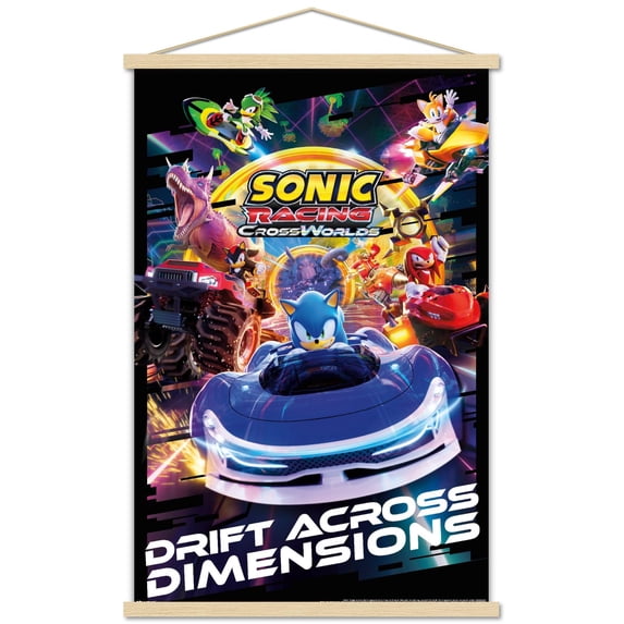 Sonic Racing: Crossworlds (2025) - Key Art Wall Poster with Magnetic Frame, 22.375" x 34"