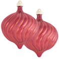 thumbnail image 1 of Christmas By Krebs 6" (150mm) Ornament [2 Pieces] Commercial Grade Indoor and Outdoor Shatterproof Plastic, Water Resistant Onion Shape Ornament Decorations (Red Onion with Glitter Swirls), 1 of 6