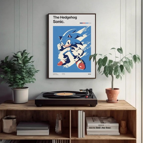 Sonic Retrogaming Wall Art - Vintage 16-Bit Video Game Poster - 16x24 UNFRAMDE
