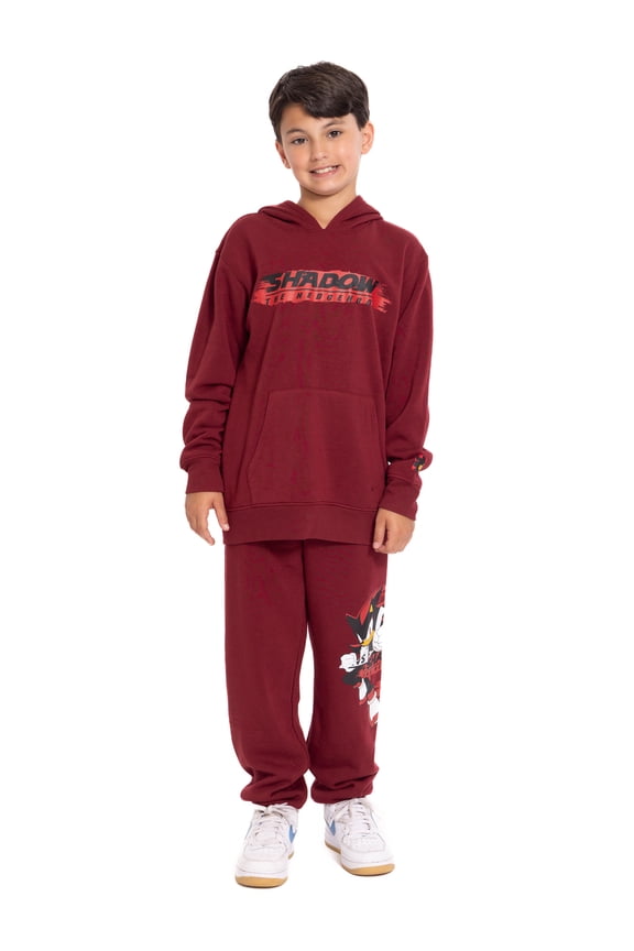 Sonic Shadow Boy's Graphic Hoodie with Matching Jogger Pant, 2 Piece Set, Sizes 4-16