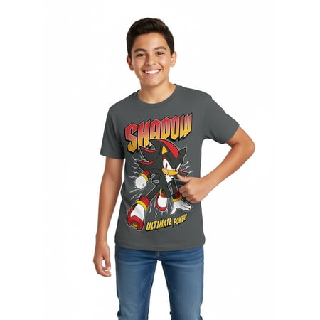 Sonic the Hedgehog, Boys' & Big Boys' Shadow Graphic Tee with Short Sleeves, Sizes 4-18