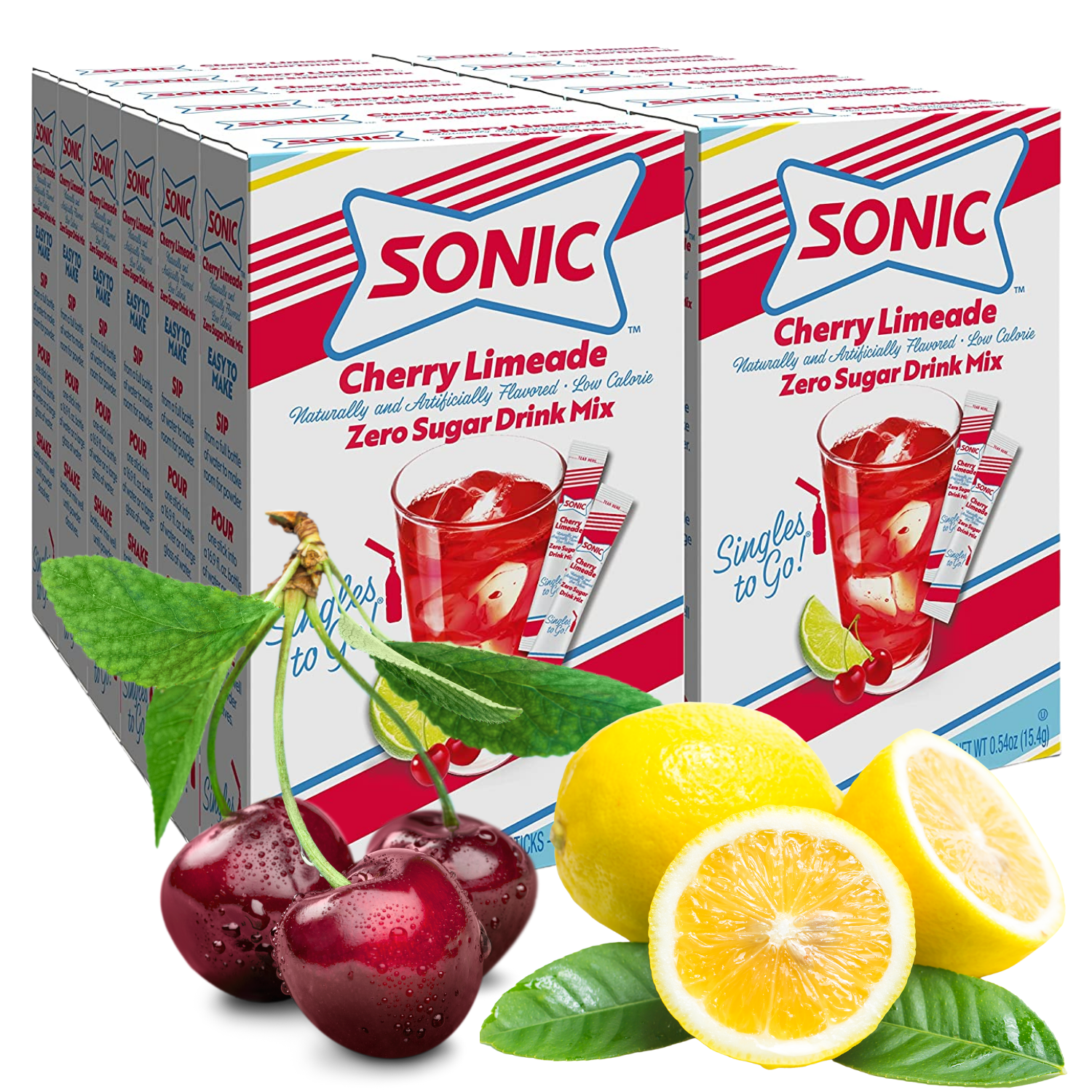 Sonic Singles To Go Powder Drink Mix Cherry Limeade Flavored