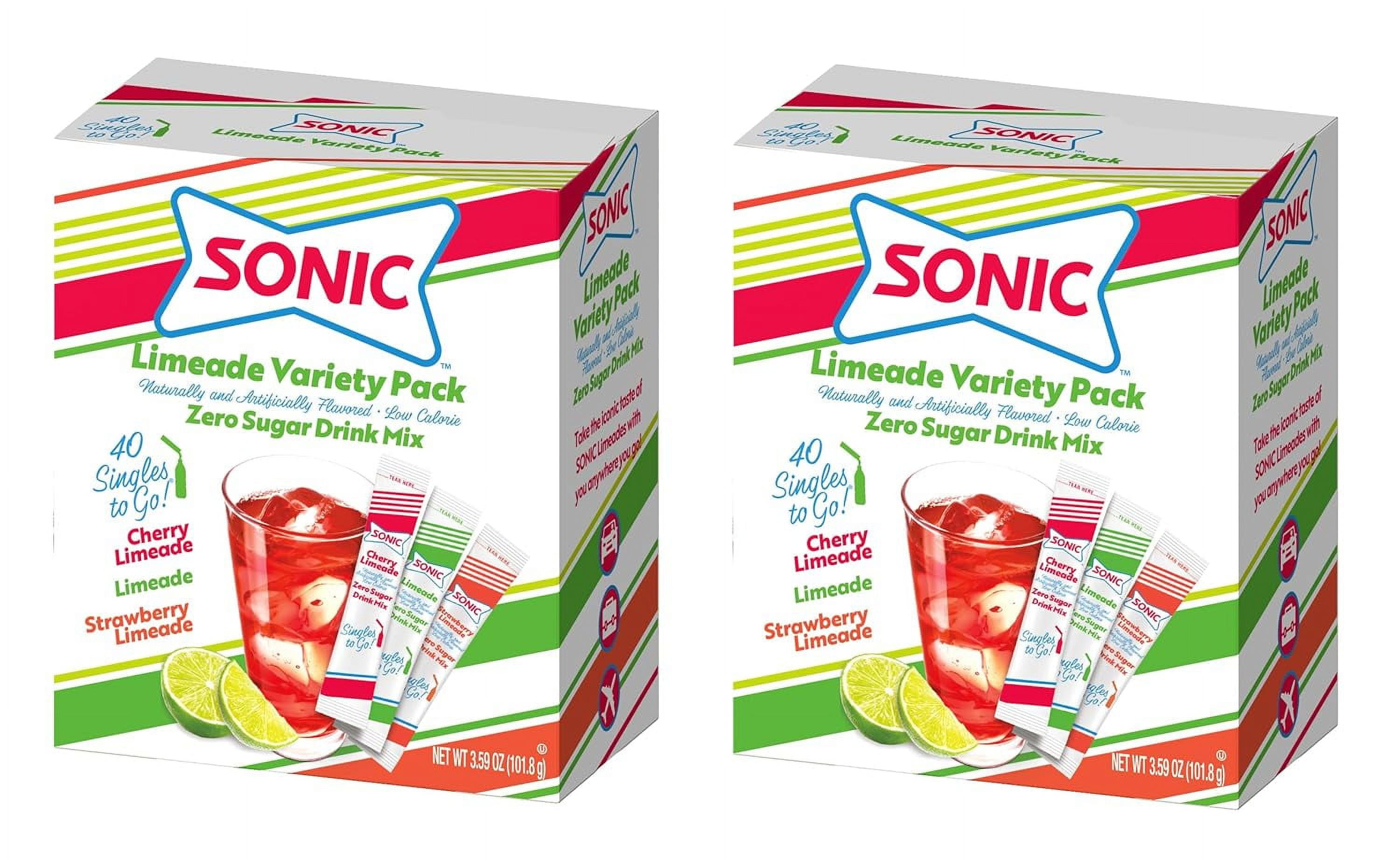Sonic Singles To Go Limeade Variety Pack 40ct Box Pack of 2