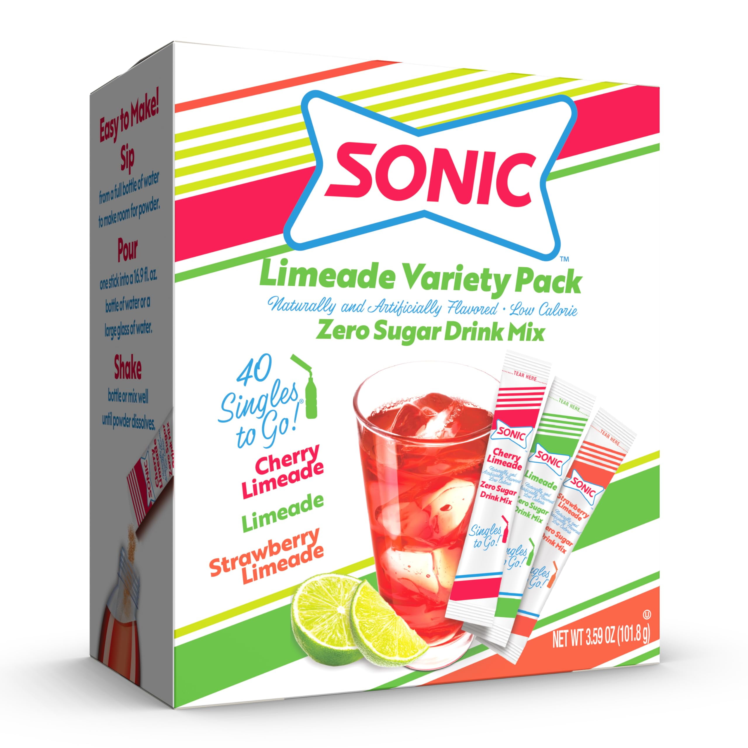 Sonic Singles To Go Limeade Variety Pack, Watertok Powdered Drink Mix