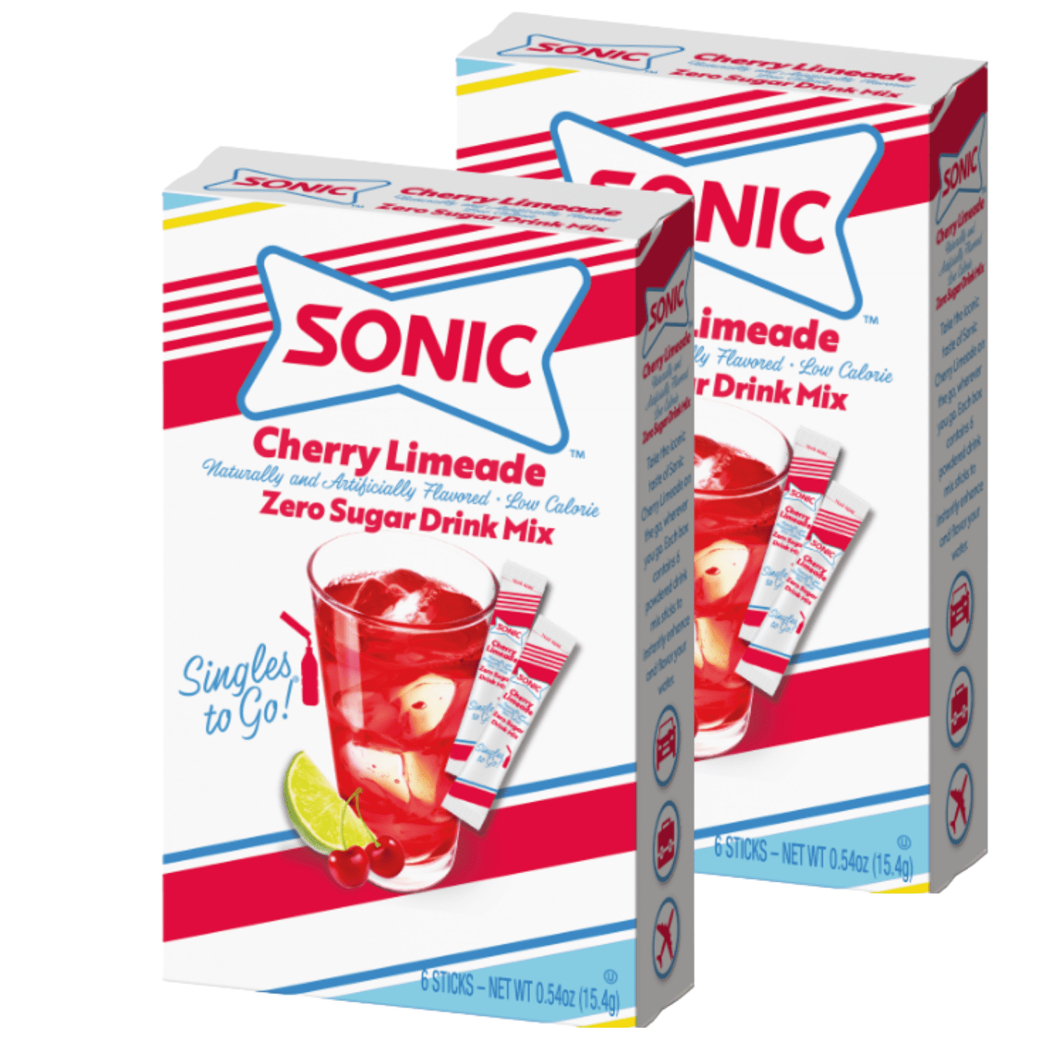Sonic Singles To Go Powder Drink Mix Cherry Limeade Flavored Sugar