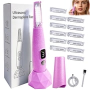 Sonic Dermaplane Razor for Women Face, 12 Refill Blades