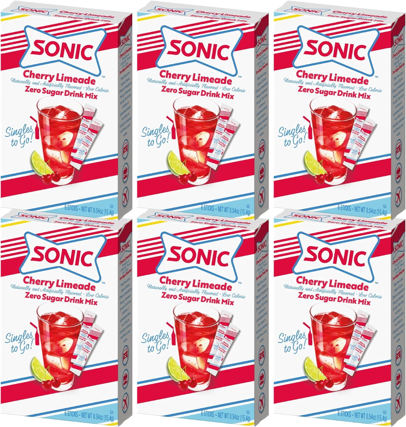 Sonic Sonic Powdered Drink Mix, Cherry Limeade, 6 Sticks Per Box,(Pack