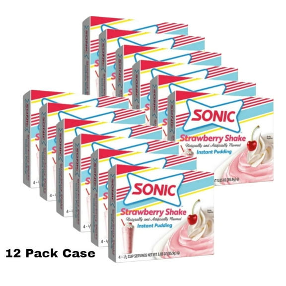 Sonic Strawberry Shake Instant Pudding Mix, 4 Servings, 3.03 oz Box Pack of 12 (Case Pack)