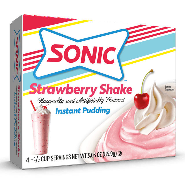 Sonic Strawberry Shake Instant Pudding Mix, 4 Servings, 3.03 oz