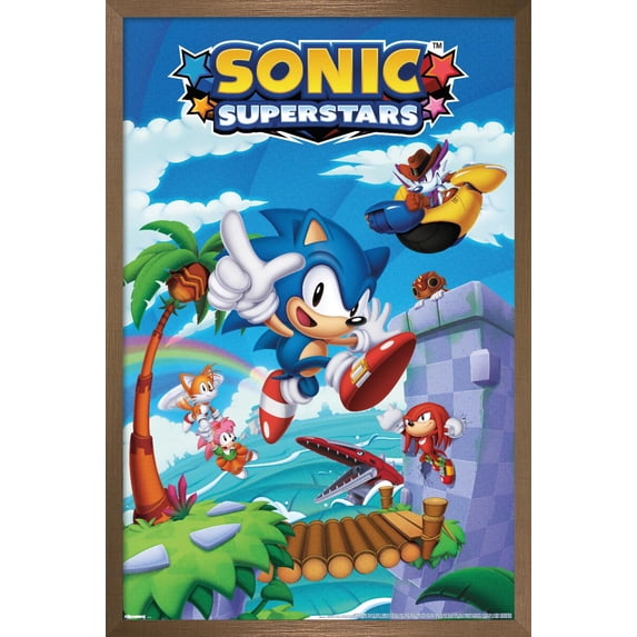 Sonic Superstars (2023) - Group Scene Wall Poster, 22.375" x 34" Framed