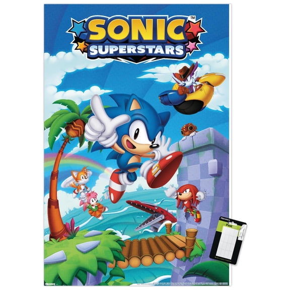 Sonic Superstars (2023) - Group Scene Wall Poster, 22.375" x 34"