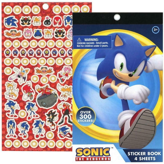 Sonic The HedgeHog 4 sheet Sticker Pad with 300+ Stickers