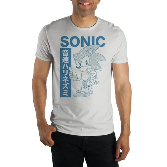 Sonic The Hedgehog #1 Kanji Text Short-Sleeve T-Shirt-X-Large