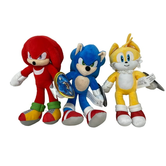 Sonic The Hedgehog 2 Plush 9 Inches Tall Set- 3 Pc Only