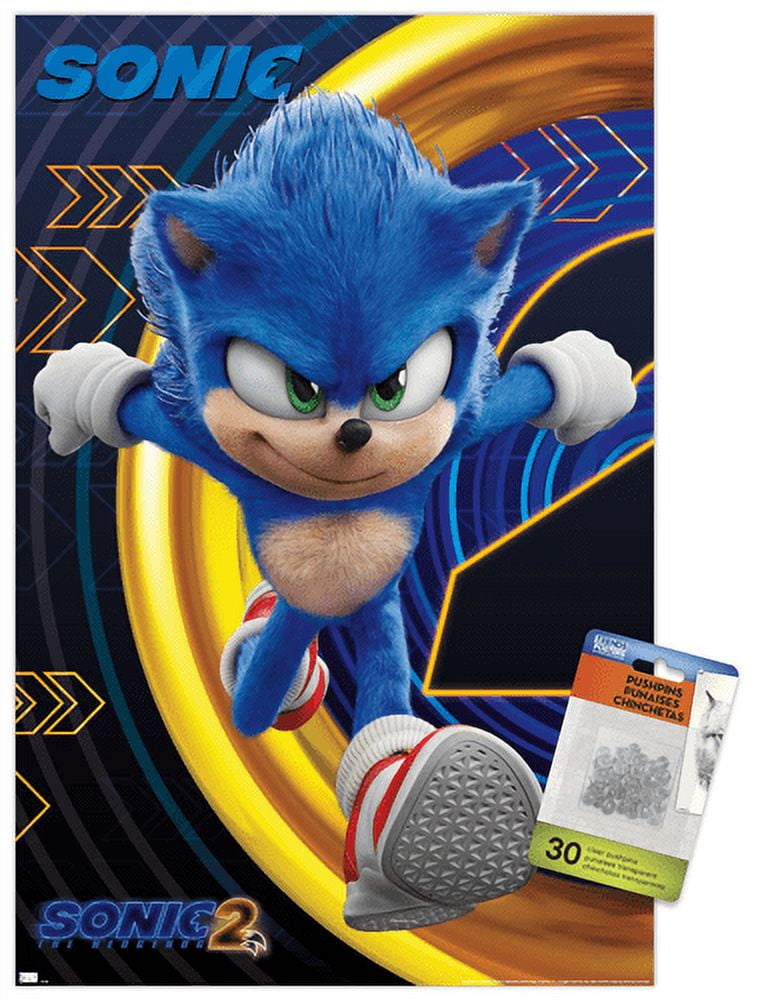 Sonic The Hedgehog 2 - Sonic 14.72 x 22.37 Poster, by Trends  International 