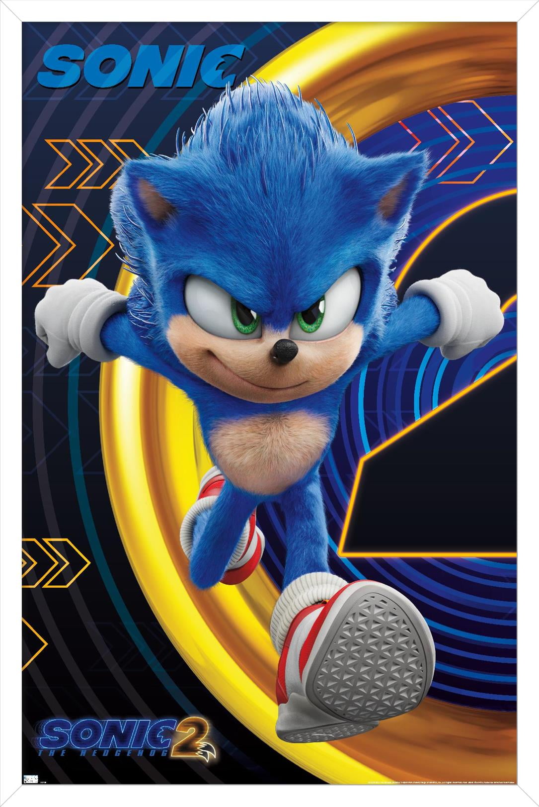 Sonic The Hedgehog Sonic Wall Poster with Magnetic Frame, 22.375