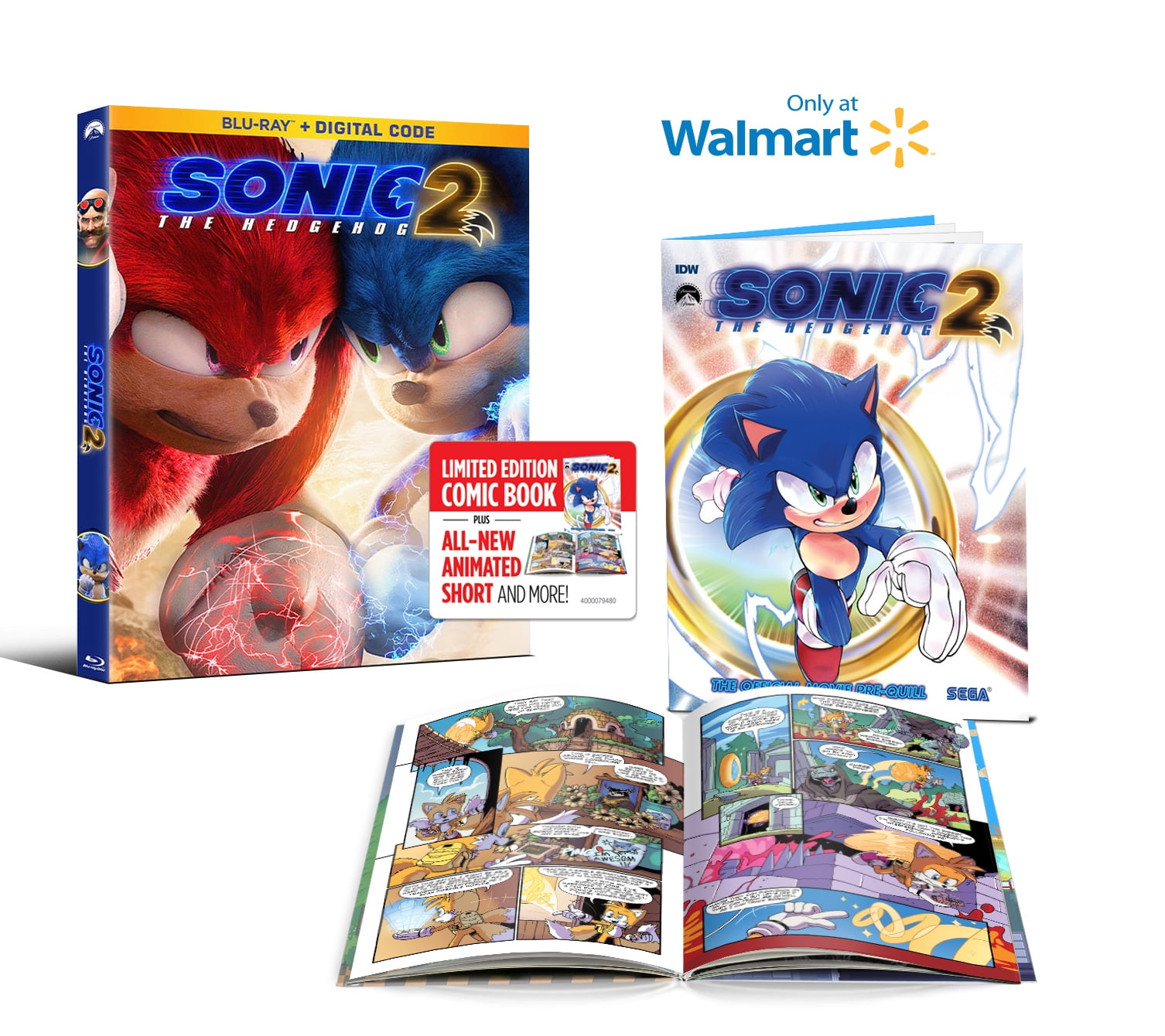 Sonic The Hedgehog 2 (Walmart Exclusive) (Blu-ray)(IDW Comic Book) 