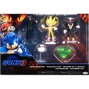 Sonic The Hedgehog 3 Movie Agent Stone, Shadow, Master Emerald, Super Sonic & Burrito Drone Mini Figure 5-Pack Set (Movie Collection)