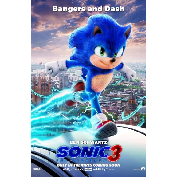 Sonic The Hedgehog 3 Movie Poster Poster Unframed, Wall Art, Home Decor, Vintage Art Print, Haging Poster, Cute Birthday Gift
