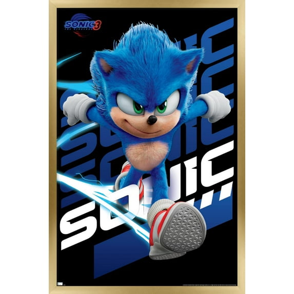 Sonic The Hedgehog 3 - Sonic Wall Poster, 22.375" x 34" Framed
