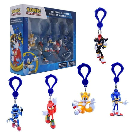 Sonic The Hedgehog 5-Piece Backpack Hanger Action Figures Collector's Box