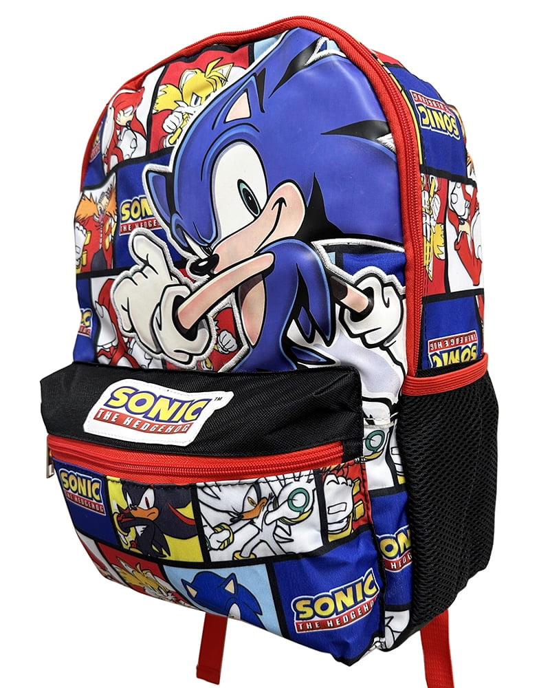 Sonic The Hedgehog 6 Character print 16" Large Backpack