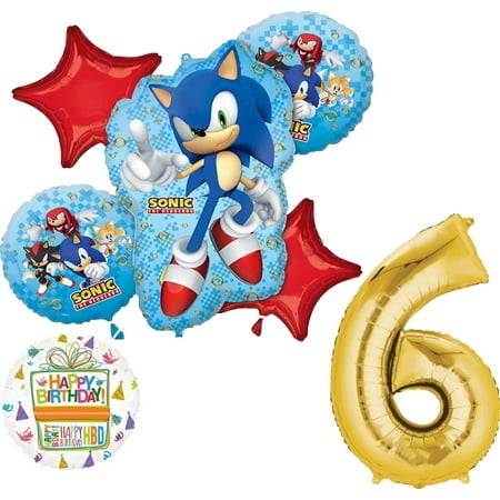 Sonic The Hedgehog 6th Birthday Party Supplies and Balloon Decorations