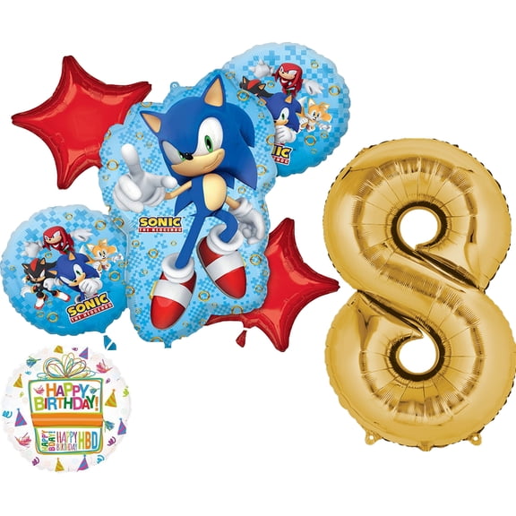 Sonic The Hedgehog 8th Birthday Party Supplies and Balloon Decorations
