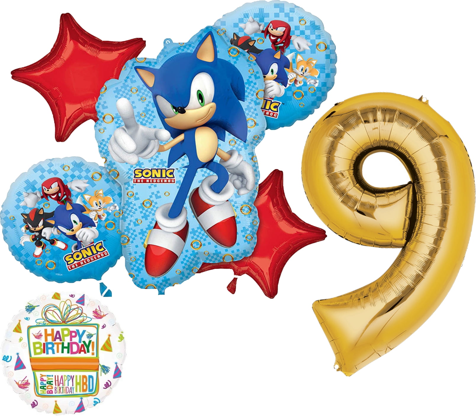 Sonic The Hedgehog 9th Birthday Party Supplies and Balloon Decorations