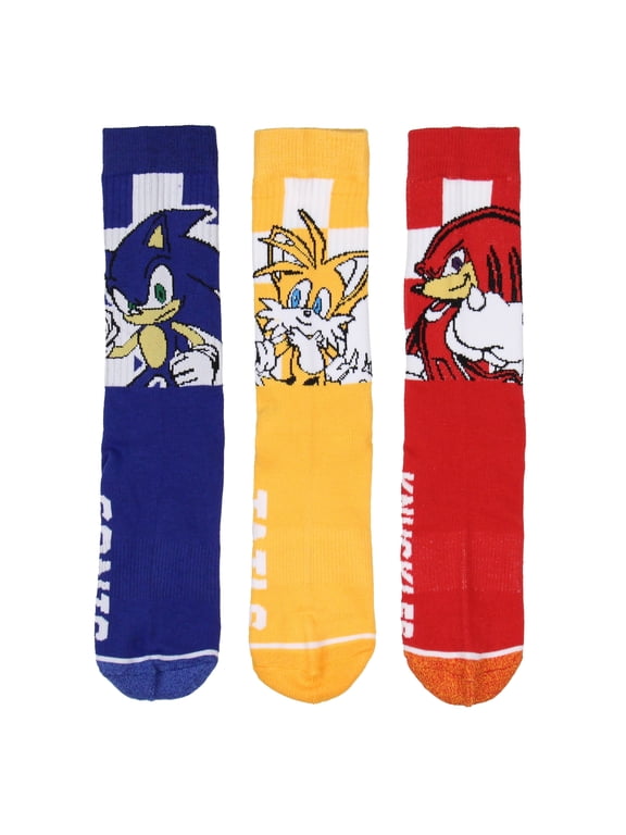Adult Checker Board Character Design 3-Pack Crew Socks Mid-Calf For Men And Women