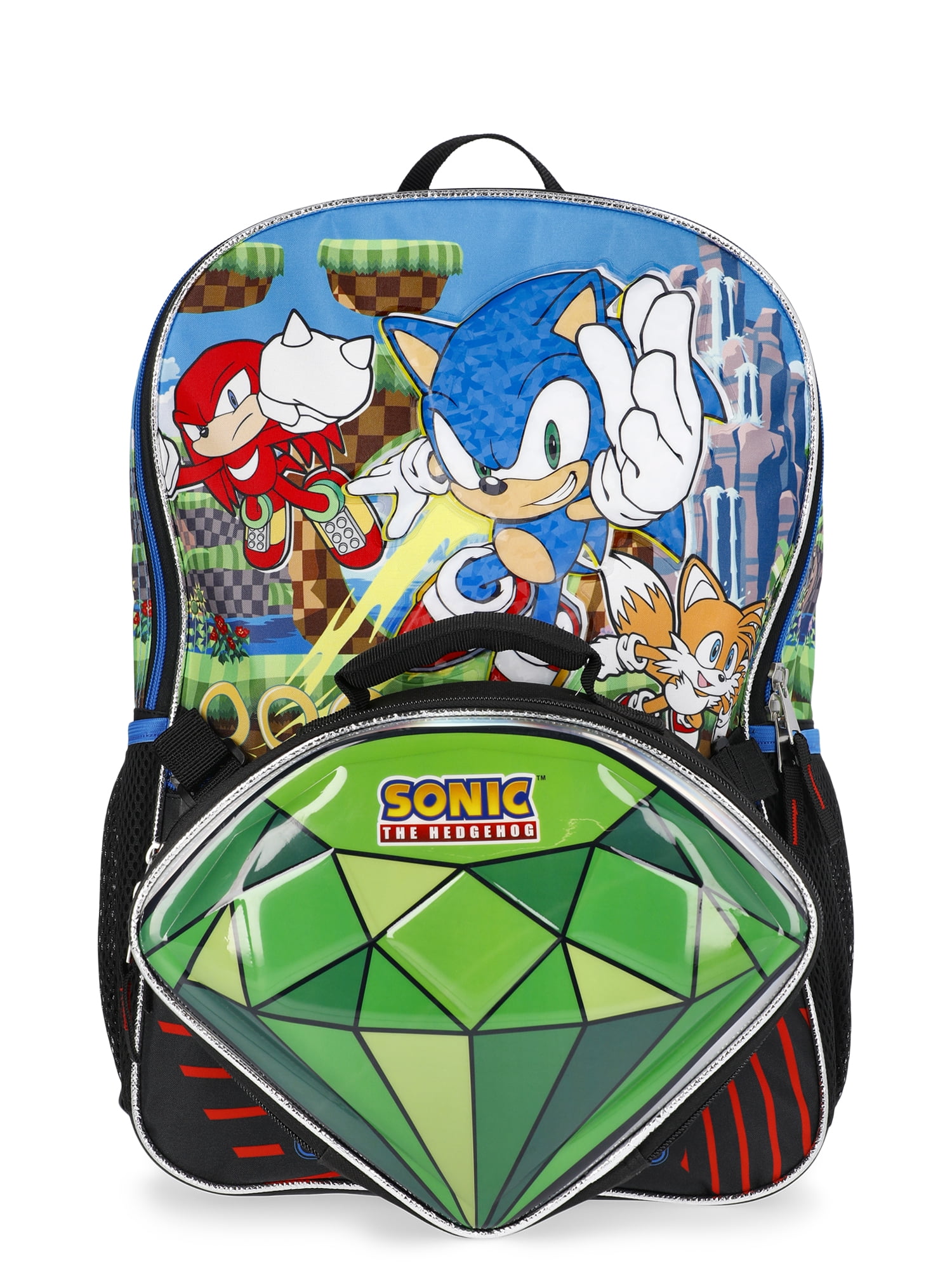 Sonic the Hedgehog Boys 17" Backpack and Lunch Bag Set, 2-Piece, Black