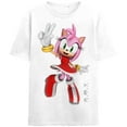 thumbnail image 1 of Sonic The Hedgehog Amy Peace Adult White Crew Neck Short Sleeve T-shirt-XL, 1 of 3