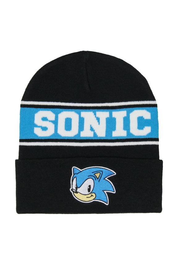 Sonic The Hedgehog Beanie Embroidered Classic Character Cuff Knit Beanie Hat Cap