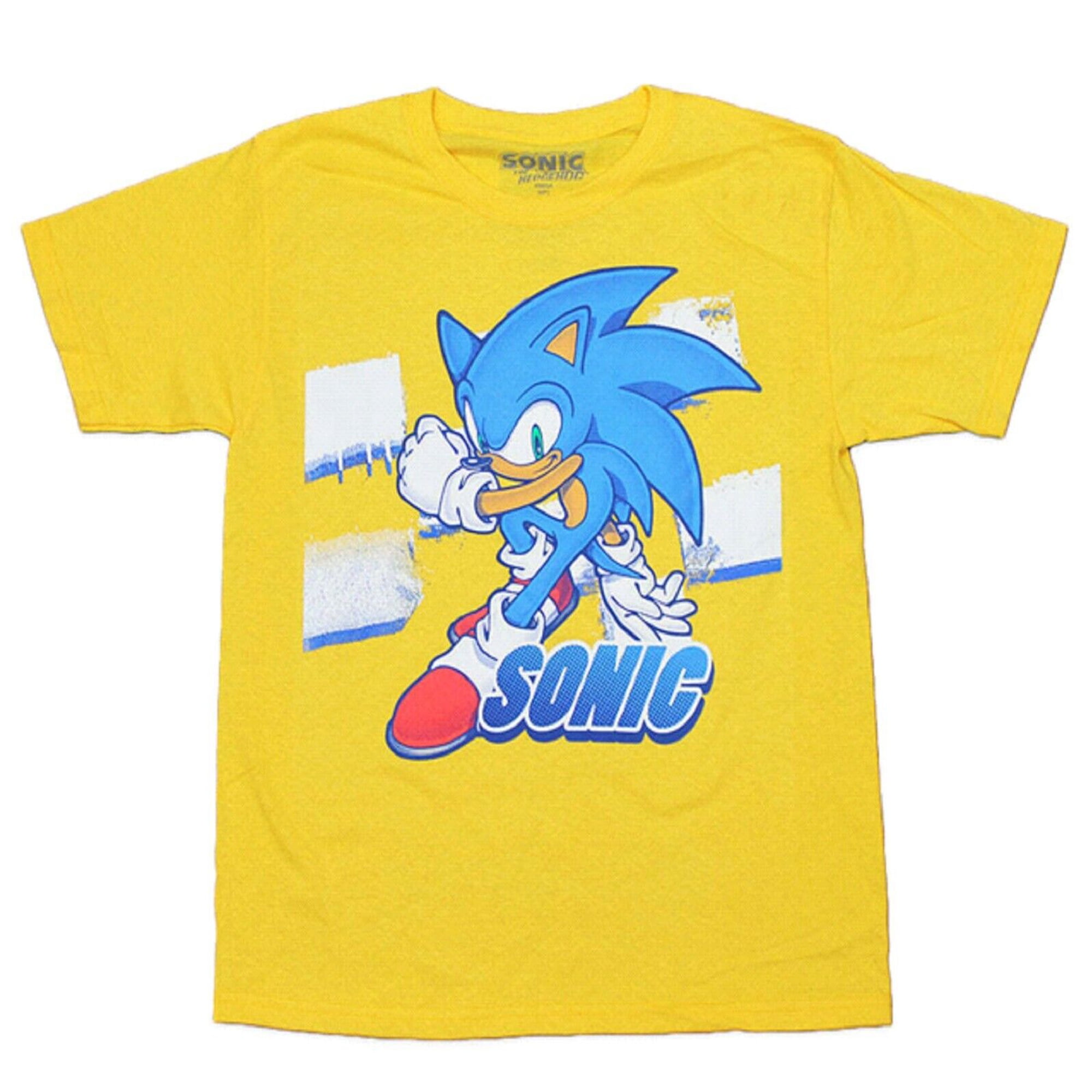 Sonic The Hedgehog Big Boy's Yellow Short Sleeve T-Shirt Large (14