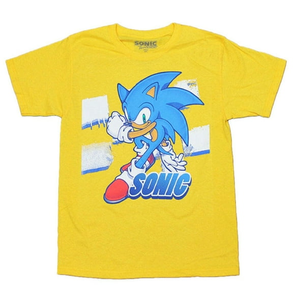 Sonic The Hedgehog Big Boy's Yellow Short Sleeve T-Shirt Large (14-16)