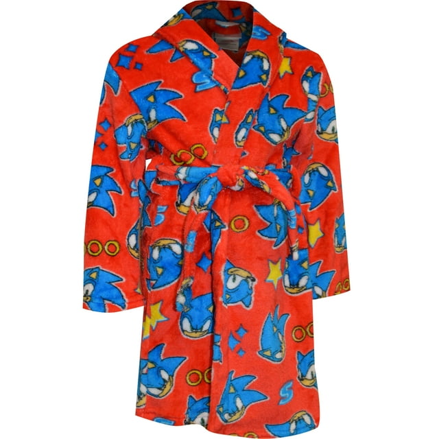 Sonic The Hedgehog Boy's Red Character Print Bathrobe, Robe, Size 6 ...