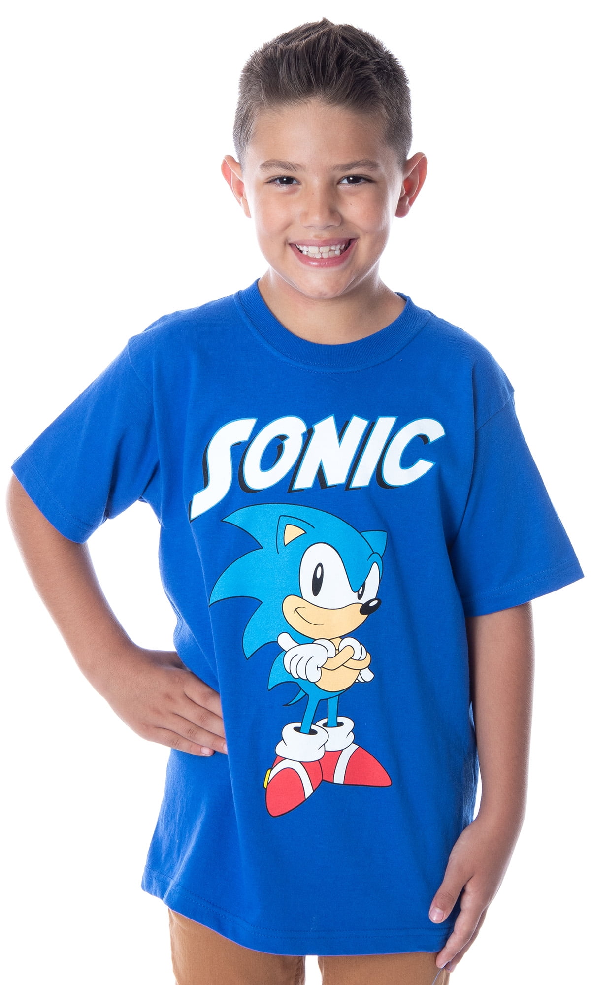 Sonic The Hedgehog Boy's Sonic Folded Arms Stance T-shirt - Walmart.com