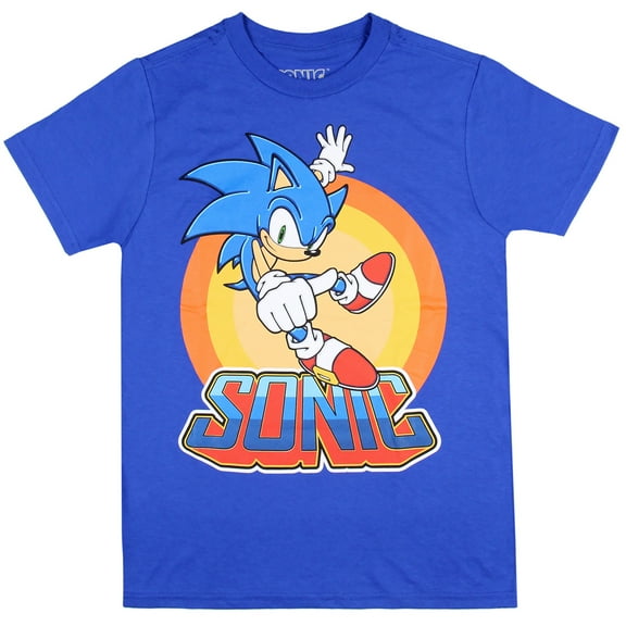 Sonic The Hedgehog Boy's Supersonic Gaming Film Icon Graphic Print T-Shirt, XL