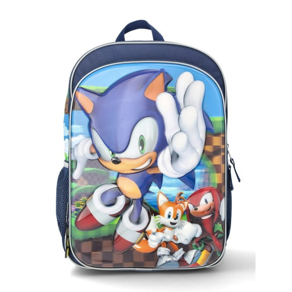 Sonic The Hedgehog Boys 17" Let's Roll Backpack, Blue