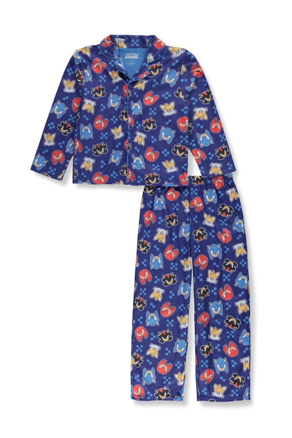Toddler Boy's Flannel Coat-Style Character Pajama Set, Size 3T