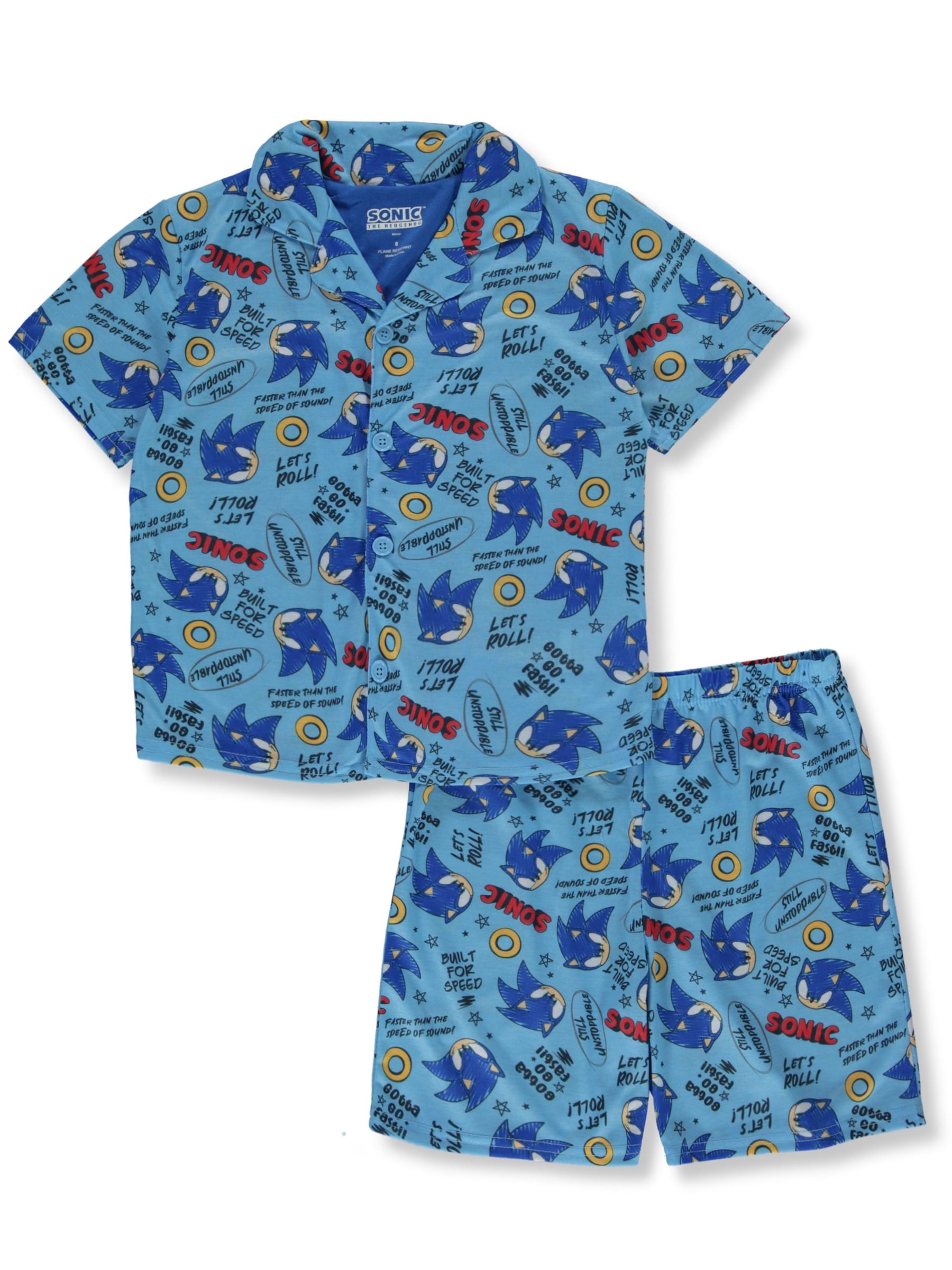 Sonic The Hedgehog Gotta Go Fast Boy's Pajama Set-Size 4
