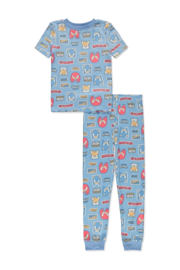 Boys' 2-Piece Knuckles Tails Pajamas Set Color: light blue Size: 4