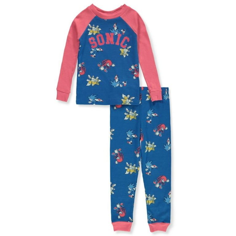 Sonic The Hedgehog Boys 2 Piece Pajamas coral multi 2t Toddler Walmart