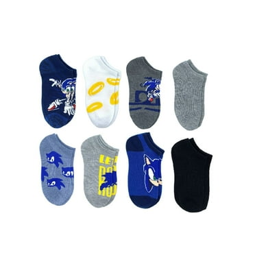Sonic The Hedgehog, Boys 6 2 Bonus No-Show Socks, 8-Pack Sizes, S-L